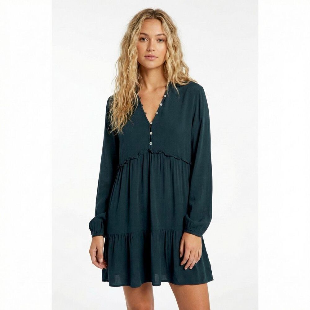 The Normal Brand Washed Black Mini Dress Small Minimalist LBD Quiet Luxury